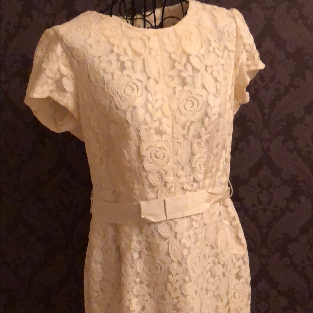Ivory-colored lace dress
